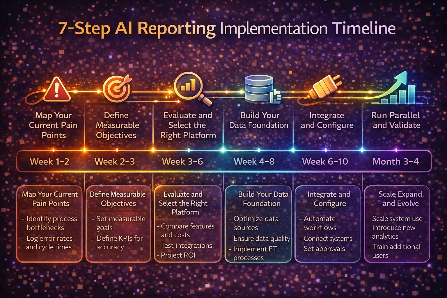 7-Step AI Reporting Implementation Timeline